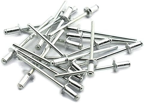 Nitów |   120 szt. 1/8″ x 1/4″ (4-4) aluminiowe ślepe nitonakrętki z okrągłą główką, otwarte końcówki, dekoracyjne gwoździe, nitonakrętki