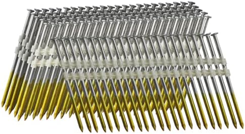 Paznokcie |   21-stopniowe gwoździe do ramowania, 1000 sztuk, 3,0″ x 0,12″ z pierścieniowym trzpieniem, pełna okrągła główka, gorąco ocynkowane, różne rozmiary, do pneumatycznych i elektrycznych gwoździarek do ramowania 20-22 stopni.