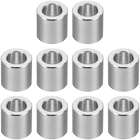 Przegubki i dystanse |   M6 Aluminiowe Podkładki, 10 sztuk Metalowe Podkładki Aluminiowe Okrągłe 6,2 mm ID x 10 mm OD x 10 mm L Grubość Aluminiowa Podkładka 1/4″ ID Wkręt Standoff dla Wkrętów M6 lub 1/4″