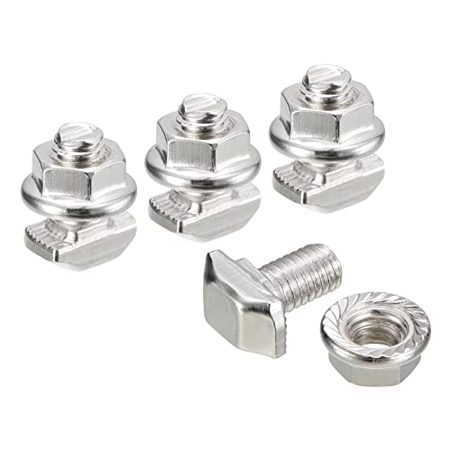 T-nuty |   Zestaw śrub M5X10Mm z wkładanym bolcem T oraz nakrętką sześciokątną M5, 10 zestawów śrub T z główką młotkową w kształcie T do profilu aluminiowego serii 20.