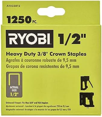 Zestawione elementy złączne |   Ryobi 1,25 Pc. 3/8″ X 1/2″ Zszywki Heavy Duty Crown – A133812