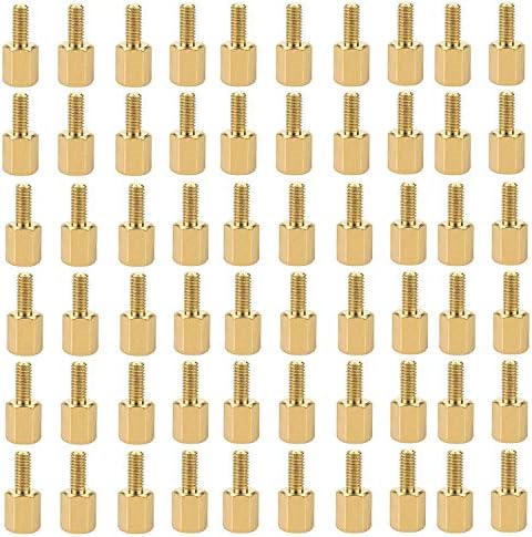 Przegubki i dystanse |   100 sztuk mosiężnych dystansów M3X5 mm męskich do żeńskich, sześciokątny śrubunek, całkowita długość 10 mm